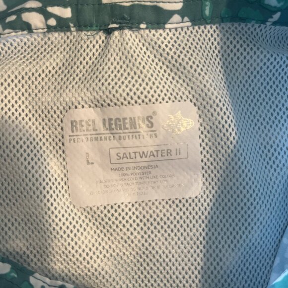 Reel Legends Saltwater II Mens L Fishing Shirt Vented Green Short Sleeve NWOT - Picture 3 of 4